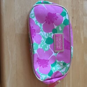 Lilly Pulitzer Pink and Green Floral Pouch